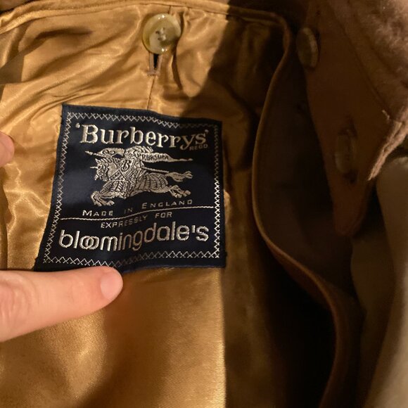 Vintage 90s Burberry Camel Wool Lined Kensington Chelsea Coat Medium Novacheck - Picture 14 of 16